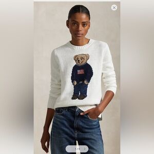 Polo Bear Linen-Cotton Crewneck Sweater